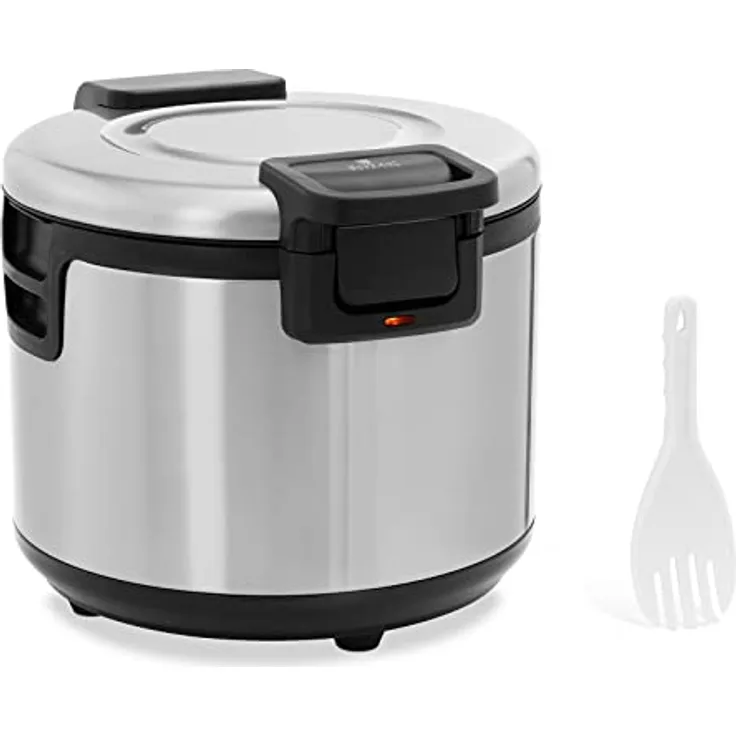 Royal Catering RCRK-2S Reiswärmer 26 L, 110 W, antihaftbeschichteter Gartopf, Ø Topf 380 mm, inkl. Reislöffel Reiskochtopf