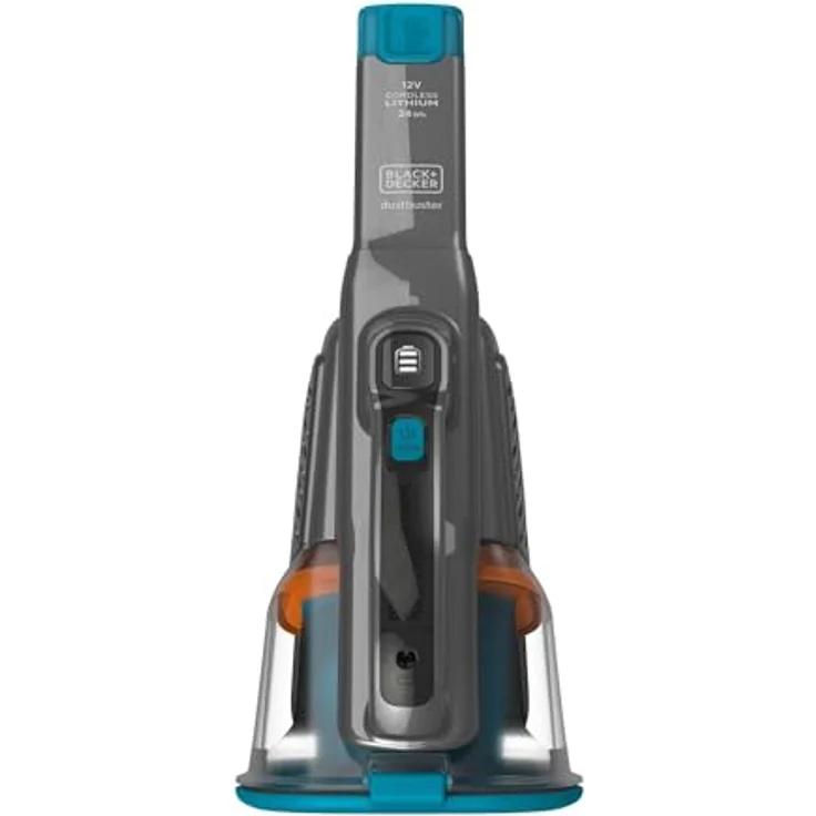 Black + Decker Lithium Dustbuster BHHV320J mit Cyclonic Action – 12V, 25AW, Akku Handstaubsauger mit ausziehbarer Fugendüse & Ladekabel – Beutelloser, kabelloser Staubsauger – Titanium-Blau – Bild 2