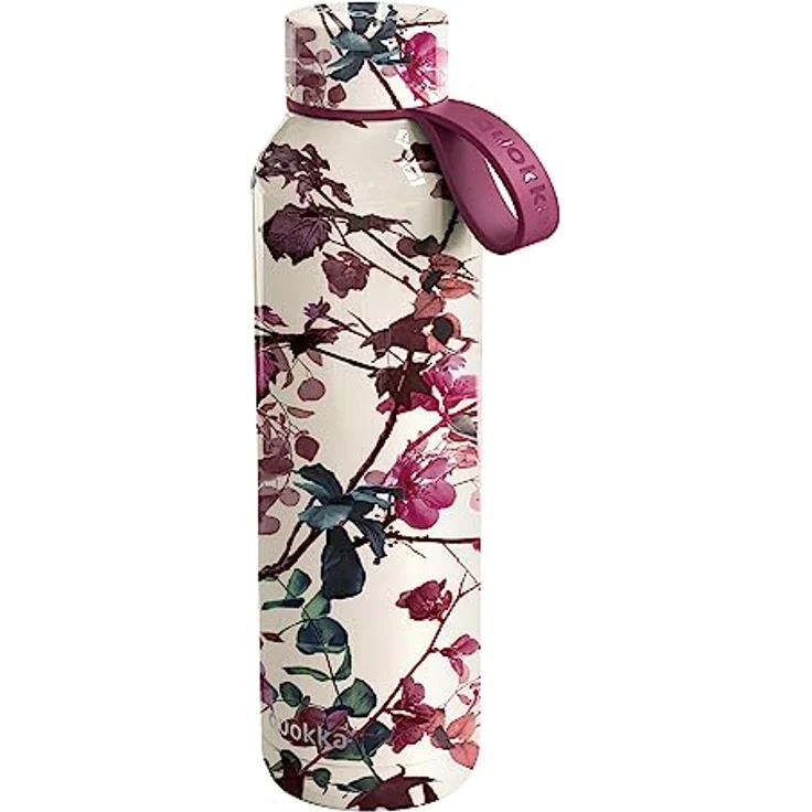 Quokka SOLID Thermosflasche 630 ml aus Edelstahl mit Halterung, doppelwandige Vakuumisolierung und Anti-Leak-Verschluss, Design Tree Branches – Bild 1