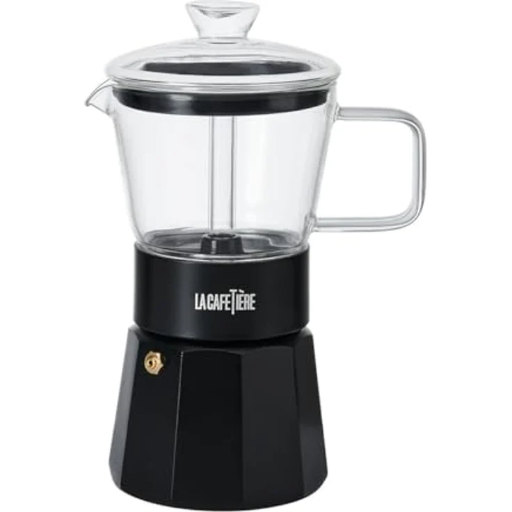 La Cafetière Verona Espressokocher, modernes Design, 6 Tassen, Induktionsgeeignet, schwarz, in Geschenkverpackung – Bild 1