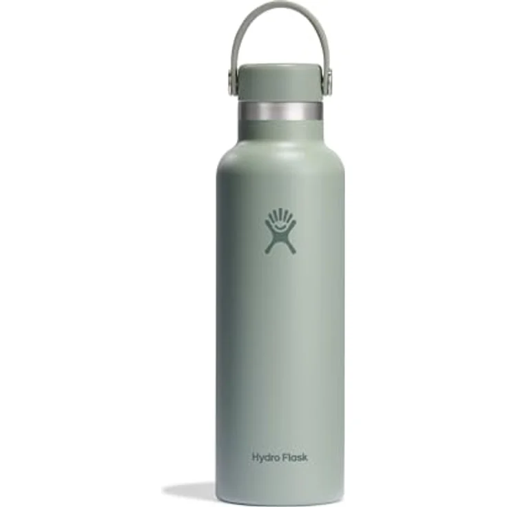 Hydro Flask Standard Mouth Trinkflasche 621ml (21 oz) - Isolierte Wasserflasche aus Edelstahl - Auslaufsicherer Flex Deckel & Gurt - Spülmaschinenfest - Agave – Bild 1