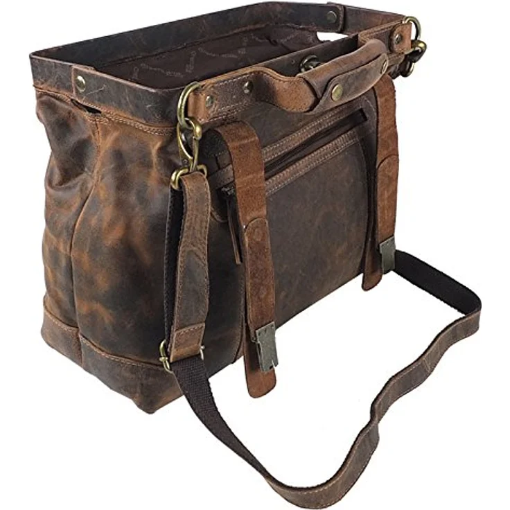 Greenland Nature Classic Bügeltasche Doktorkoffer aus hochwertigem Leder, 37 cm, Braun – Bild 3