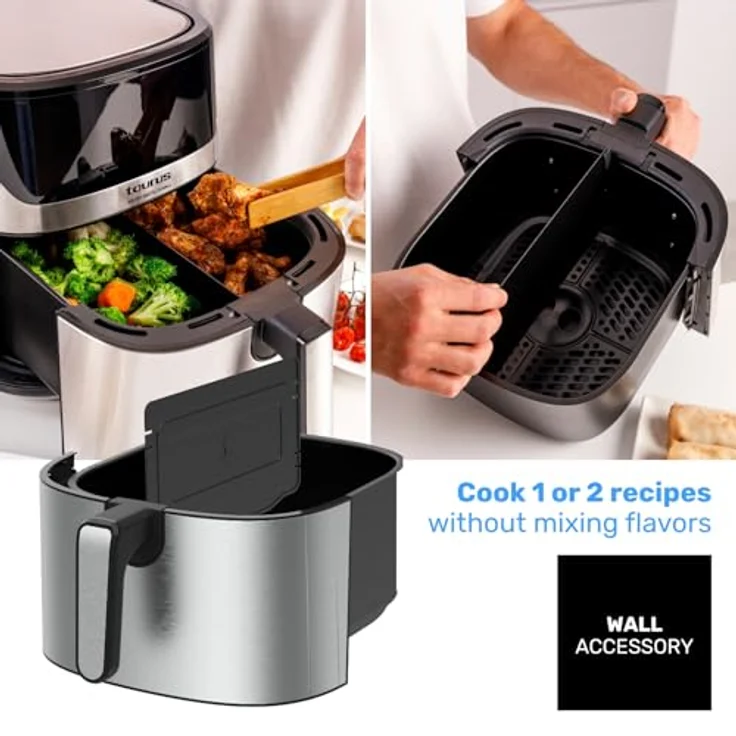 "Taurus Fritteuse Airfryer Heißluftfritteuse Taurus AIR FRY DIG 7SW, digitales Display, schwarz" – Bild 6