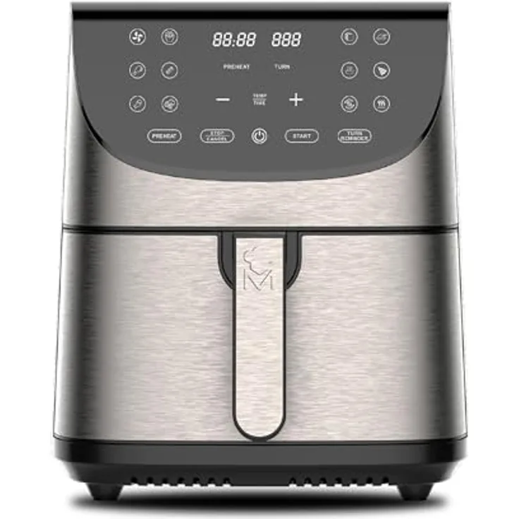 MasterPRO Rocket 700 | Freidora Sin Aceite de 7 L y 1700 W | Pantalla LED Táctil y Cesta Antiadherente | 80-200ºC | Negra