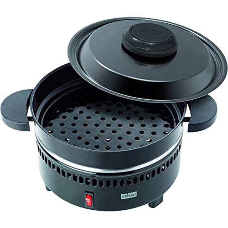 Stöckli 0086.02 Maronenofen, 500W, elektrisch, wärmeisolierte Griffe, schwarz – Bild 2