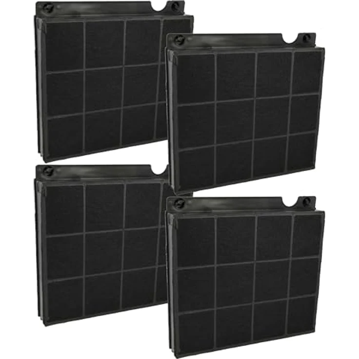 vhbw 4x Aktivkohlefilter kompatibel mit AEG Dunstabzugshaube, schwarz - Zuverlässiger Ersatz für verbesserte Umluft in der Küche – Bild 1