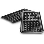 De'Longhi MultiGrill Easy Waffelplatten DLSK155, Zubehör für Kontaktgrill, 2 Antihaftbeschichtete Waffeleisen 270 x 140 mm, spülmaschinenfest