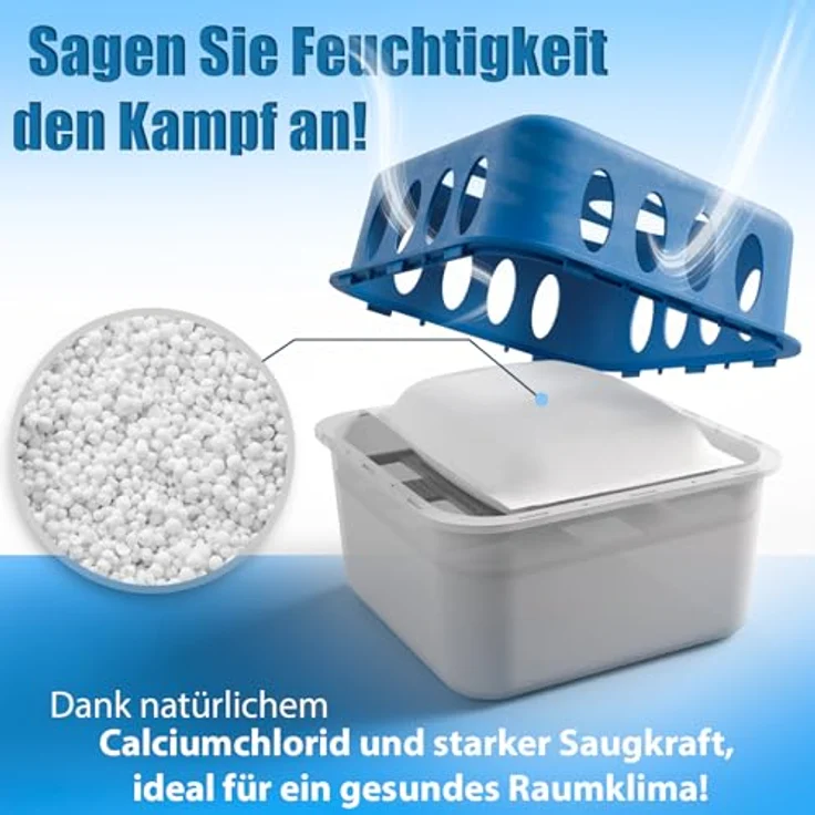 BigDean 5 Stück Luftentfeuchter, nachfüllbar und wiederverwendbar, 10 Nachfüllpacks 400g, stromlos für Räume bis 50m² – Bild 4