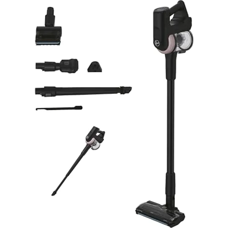 Hoover 360° manövrierbarer Akku Staubsauger mit Tierhaar-Düse & flexibler Fugendüse, bis 120 m² Fläche, Staubsauger kabellos für alle Böden mit Anti-Twist gegen verhedderte Haare [HF416BF]