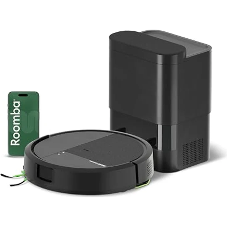 iRobot Roboter Staubsauger Combo 115+, 2-in-1 mit 15.000 Pa Saugkraft und automatischer Entleerung, schwarz – Bild 1