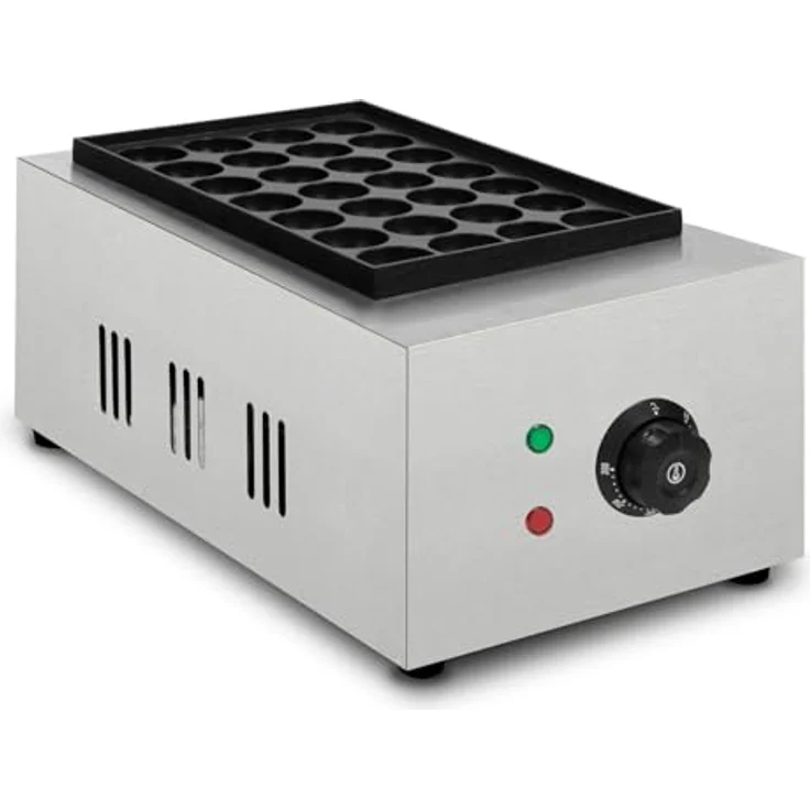 vertes FM19-TM-2000E, Elektrischer Takoyaki Maker mit 2000W, 28 Mulden, Edelstahlgehäuse und stufenloser Temperaturregelung bis 300°C – Bild 3