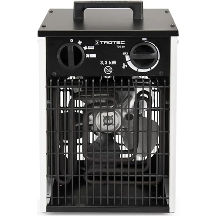 TROTEC Elektro Heizlüfter TDS 20, Bauheizer mit 1,65 kW / 3,3 kW Heizleistung, Luftmenge 335 m³/h, stufenlos regulierbar, sauerstoffverbrauchsfrei – Bild 3