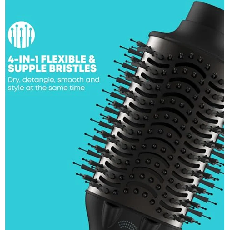 REVAMP DR-2000-EU Progloss Perfect Blow Dry Air Styler - 4 in 1 Multifunktionale professionelle Bürste zum Trocknen, Warmluftbürste, leicht, Keramikgehäuse, 1200 W, schwarz – Bild 3