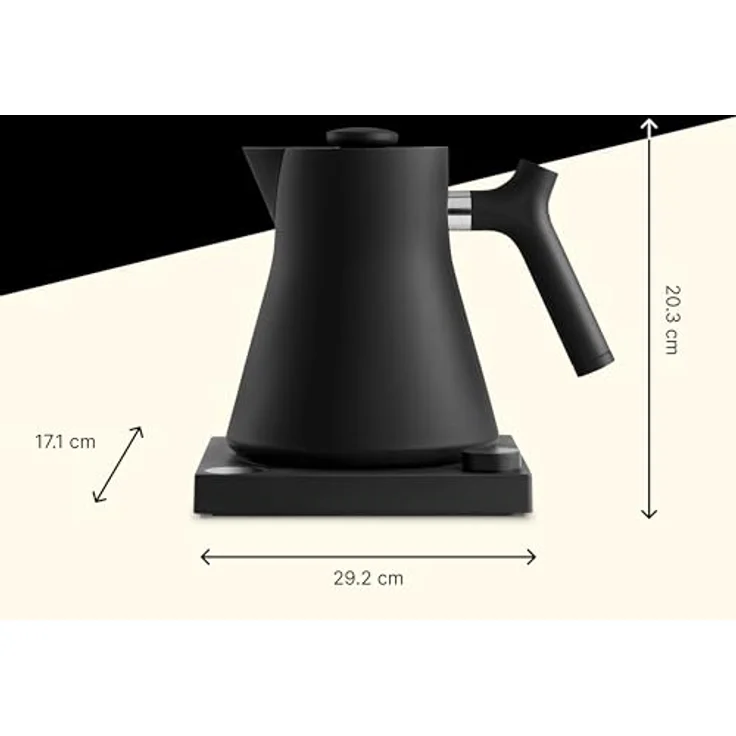 Fellow Corvo EKG Elektrischer Wasserkessel – Elektrische Übergusskanne für Kaffee und Tee – schnellerhitzender elektrischer Wasserkocher – Mattschwarz – 0,9 Liter – Bild 3