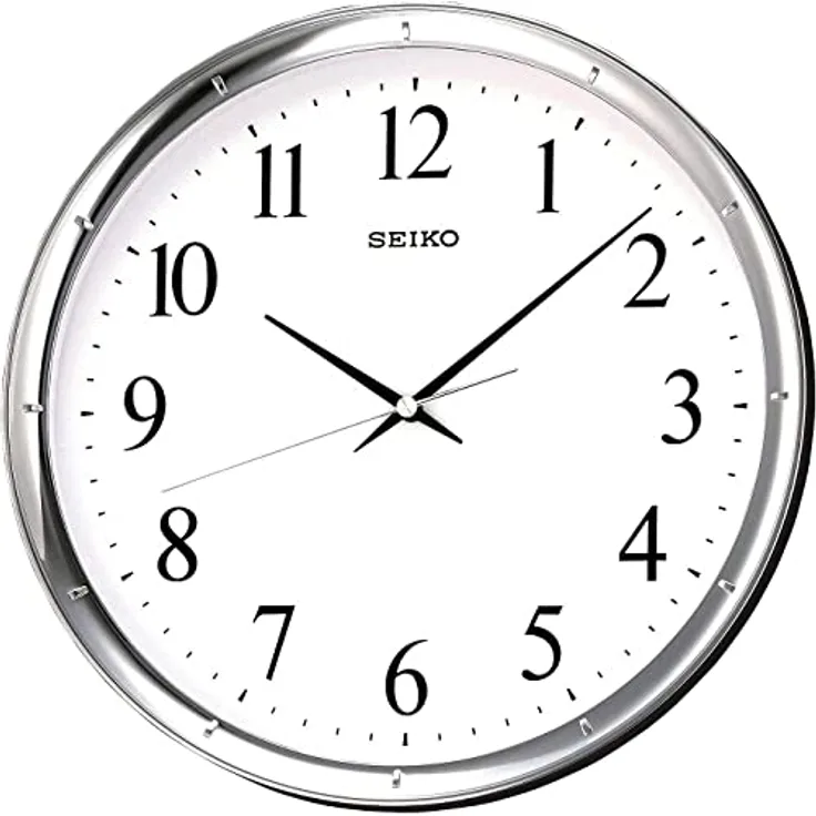 Seiko Wanduhr silber Kunststoff Schleichende Sekunde QXA417S Ø 31,1 x 4,4 cm