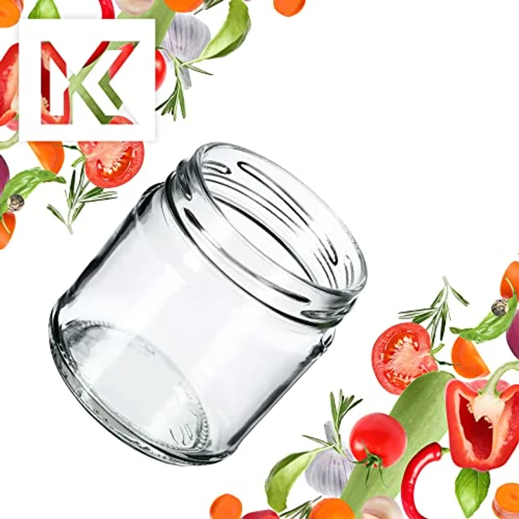 KADAX 10er Set Einmachgläser 200ml TO66, luftdicht und spülmaschinenfest, mit bunten Deckeln für Marmelade und Honig – Bild 4