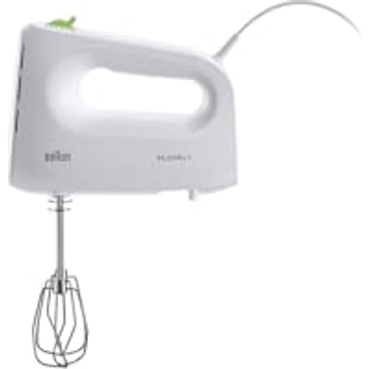 Braun Household MultiMix 1 HM 1110 WH Handmixer - Handrührgerät mit 4 Geschwindigkeitsstufen plus Turbo, FastMix Technologie, EasyClick, inkl. Schneebesen und Knethaken, Einhandbedienung, 450W, Weiß – Bild 2