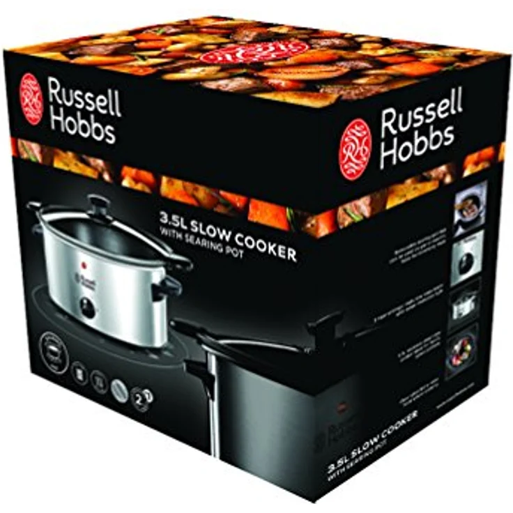 Russell Hobbs Slow Cooker, Schongarer, 3 Temperatureinstellungen, 3.5l, 160 Watt, CookHome Slowcooker 22740-56 – Bild 3