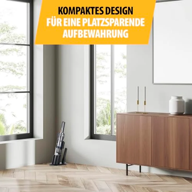 Tristar KR-3160 Handstaubsauger, kabellos, 12 kPa Saugleistung, 90W BLDC-Motor, HEPA H12 Filter, 15 Min Laufzeit, Dockingstation mit Zubehörfach, kompakt & leicht – Bild 5