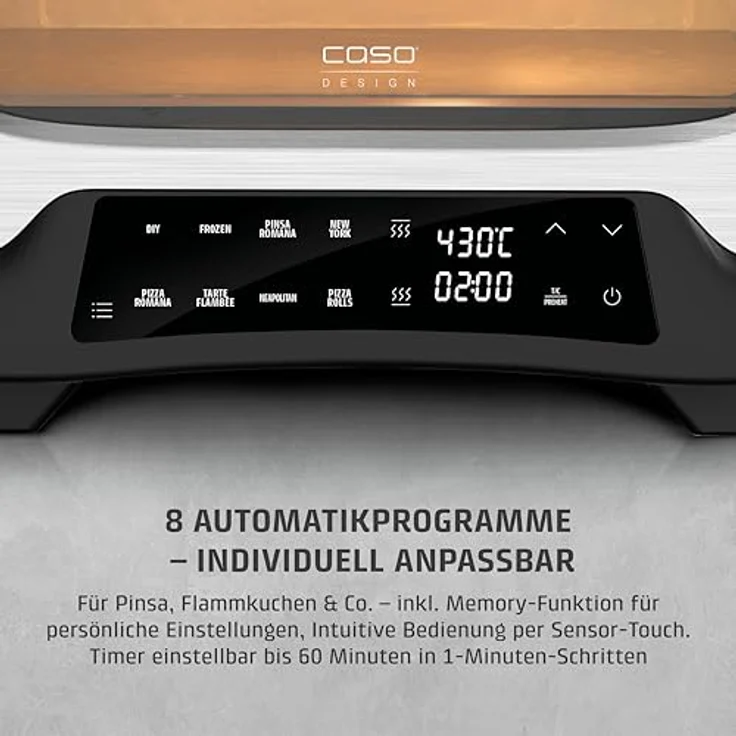 Caso PizzaChef 2984 Pizzaofen, 8 Automatikprogramme, inkl. Pizzastein, Schwarz – Bild 5