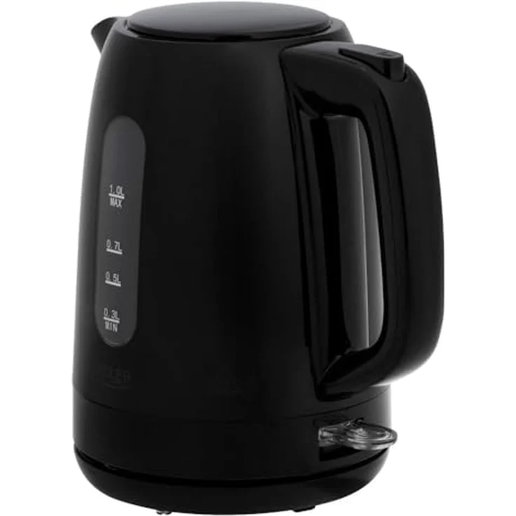 ADLER EUROPE Wasserkocher AD 1380b, 1,0 L, 2200W, Schwarz, Edelstahl-Heizelement, Trockengehschutz, 360°-Sockel – Bild 5