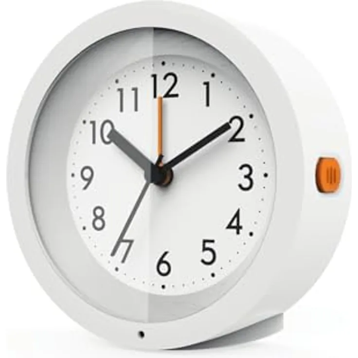 TECHNOLINE Modell X Quarzwecker, analoger Wecker mit Hintergrundbeleuchtung und Nachtlichtfunktion, weiß