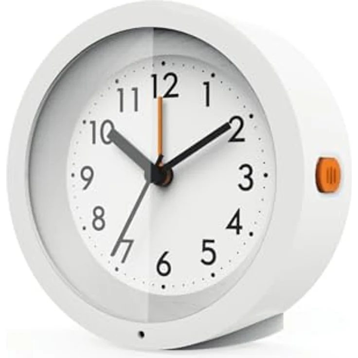 TECHNOLINE Modell X Quarzwecker, analoger Wecker mit Hintergrundbeleuchtung und Nachtlichtfunktion, weiß – Bild 1
