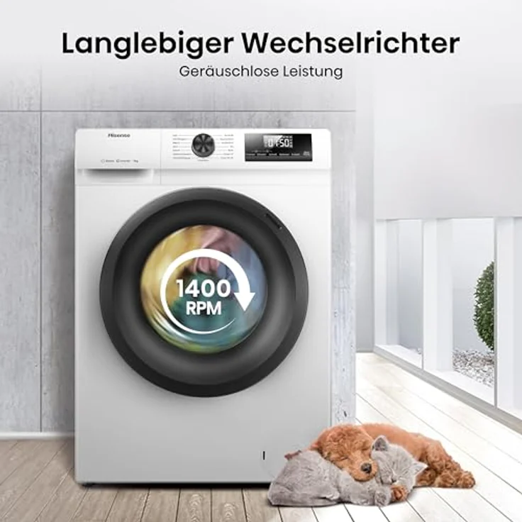Hisense WF-1-Q-9041-BW, 9 kg Waschmaschine mit Energieeffizienzklasse A, Dampfwäsche und 15-Minuten-Programm, weiß – Bild 14