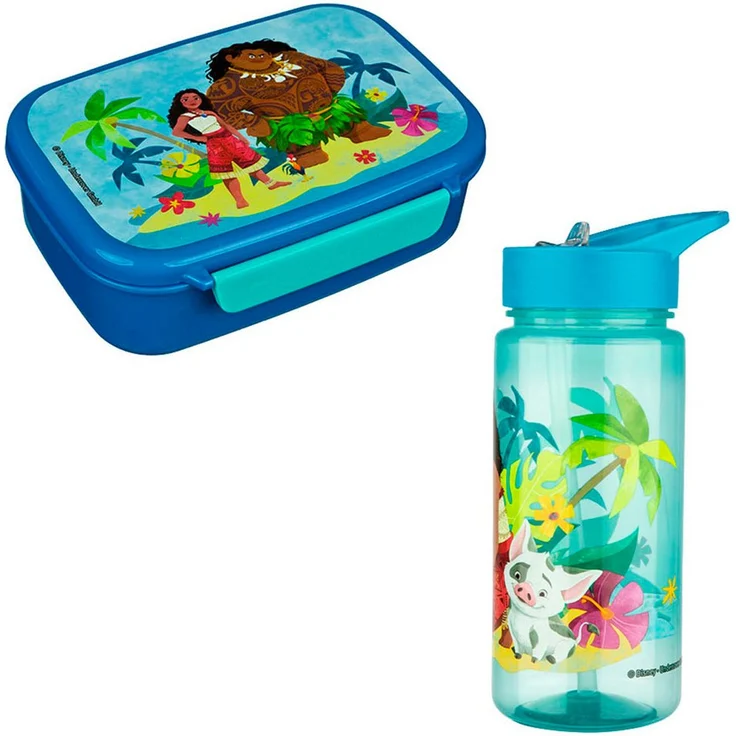 Scooli Lunchbox Brotzeitdose + Trinkflasche, Vaiana, Kunststoff, 500 ml, 2-tlg, mit herausnehmbarem Einsatz