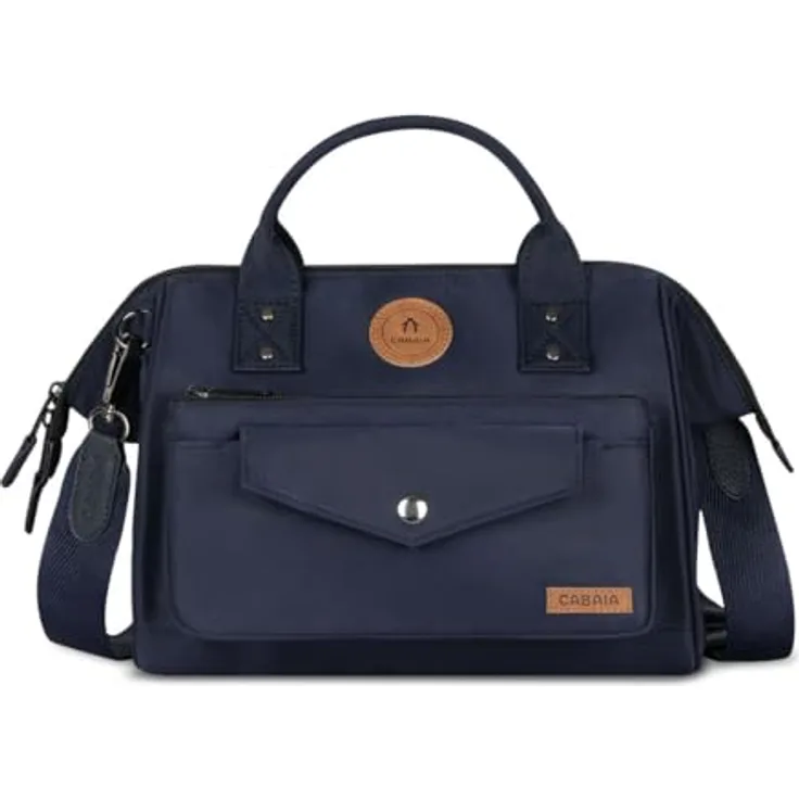 CABAIA Umhängetasche Crossbody M, aus recyceltem Polyamid mit auswechselbarer Vortasche und Molle-System, schwarz