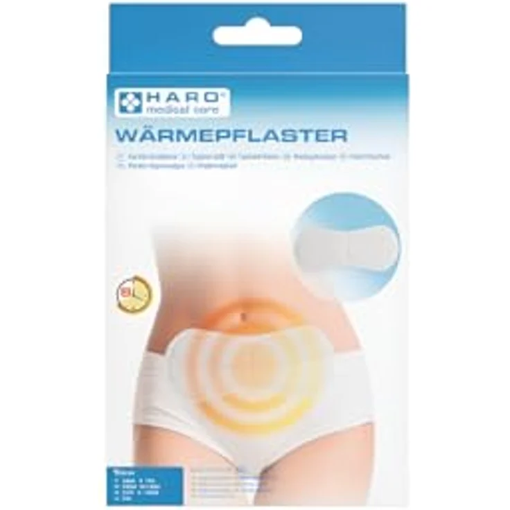 Haro medical care Wärme-Pflaster Bauch 22 x 9,5 cm, effektive Wärmebehandlung bei Regelschmerzen und Muskelverspannungen, 8 Stunden Wärme – Bild 1