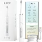 ORDO Sonic Elektrische Zahnbürste Advanced Smart Tech, 4 Putzmodi, Schnell Wiederaufladbarer Akku, Silikon-Polierelement, USB-Ladegerät, für Erwachsene, Weiß