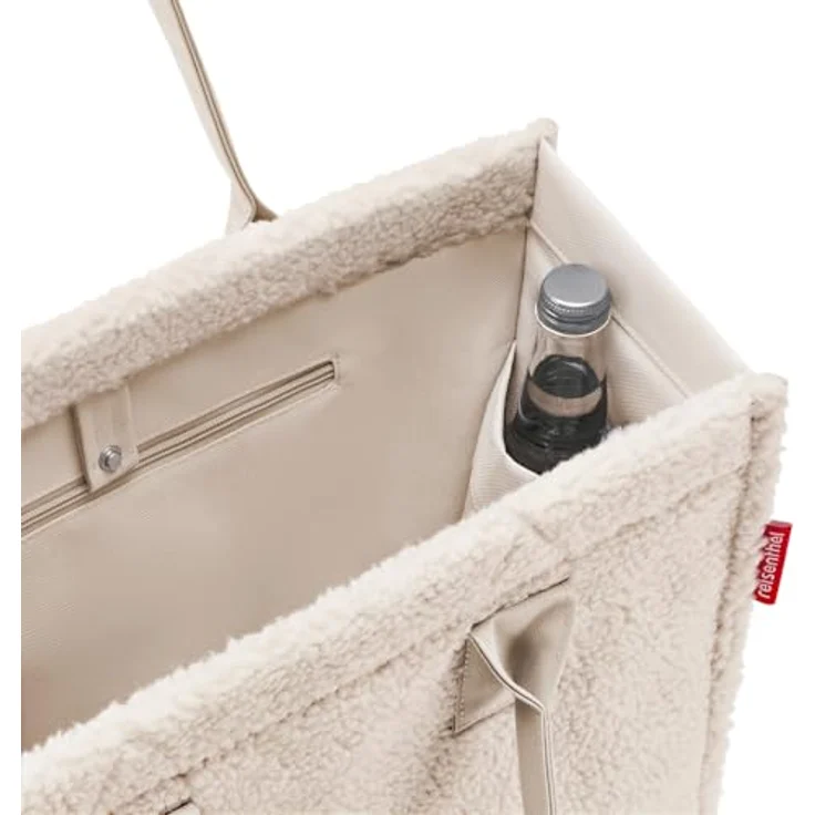 reisenthel Daily Shopper teddy sand, Einkaufstasche mit großem Hauptfach, Druckknopfverschluss und Reißverschlusstasche, Beige – Bild 3