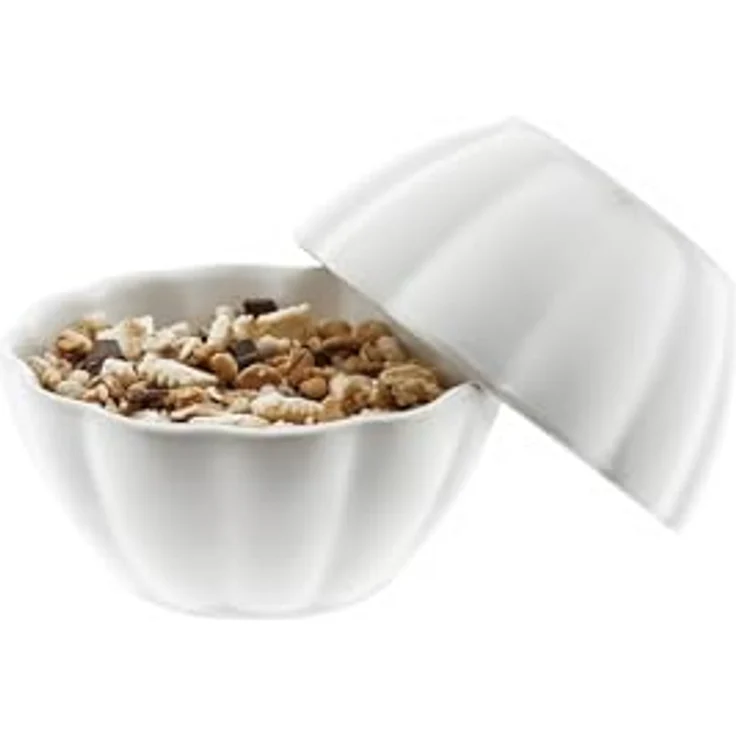 Almina Muffinform Dessertschalen 6er Set aus Porzellan - Lotus Design, Weiß oder Schwarz, 90 ml Volumen, für Muffins und Desserts – Bild 2