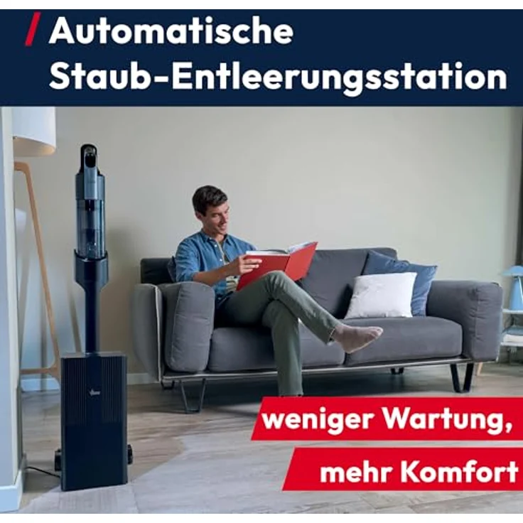 Hoover HF3 Pro Home, Akku-Staubsauger kabellos mit automatischer Staubentleerungs- und Ladestation, HEPA13-Filter, 60 Min. Laufzeit, Anti-Twist, Doppel-Kantenreinigung – Bild 2