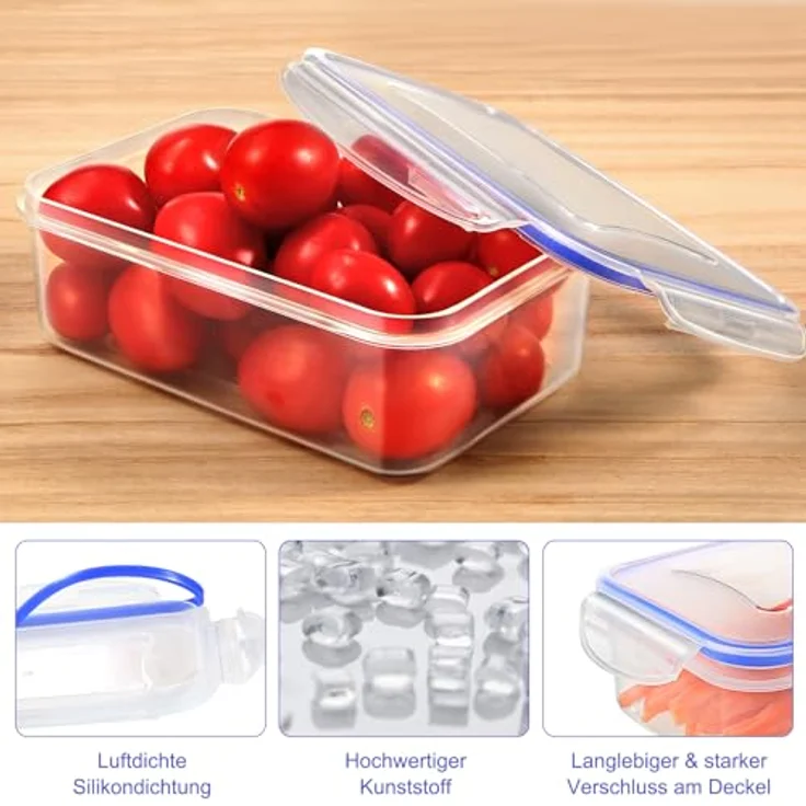 YASHE Frischhaltedosen-Set SE-32PCS, 32-teilig, 9,3 L, transparent, luftdicht und spülmaschinengeeignet – Bild 4