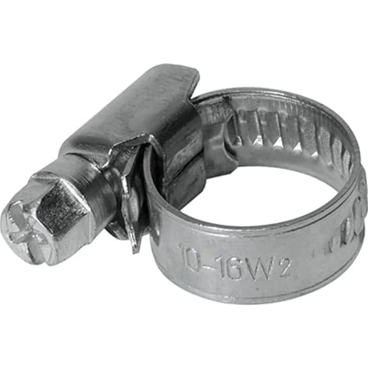 RIEGLER Schneckengewinde-Schlauchschelle »blow line«, Chromstahl (W2), Spannbereich 10 - 16 mm, Bandbreite 9 mm – Bild 1