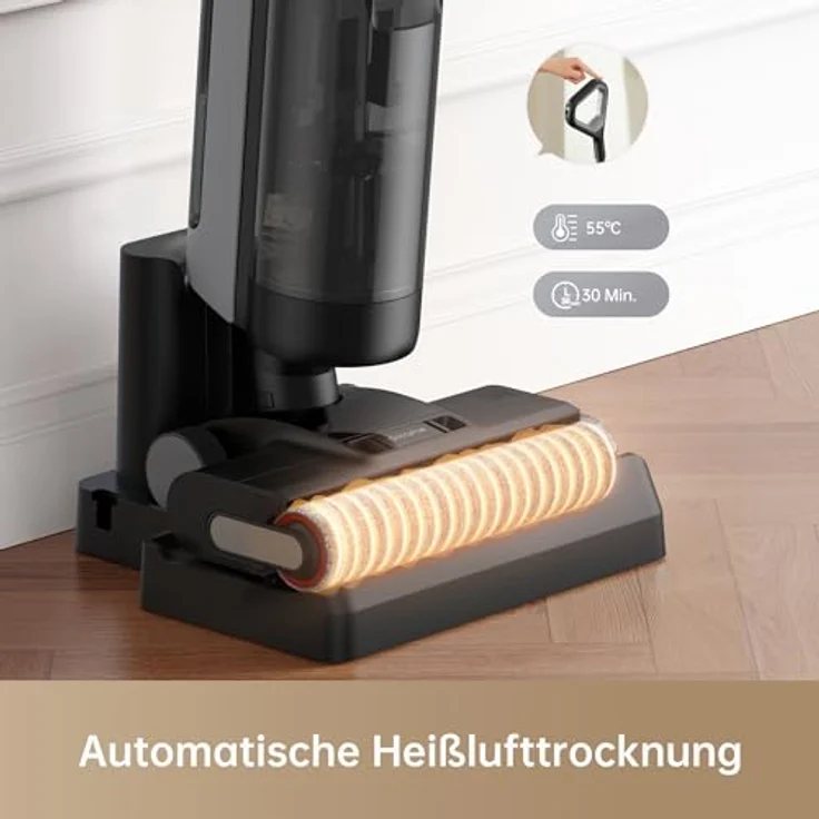 Dreame H12 Dual Nass Trocken Komplett-Staubsauger, 4-in-1 Kabelloser Staubsauger für mehrere Oberflächen, Selbstreinigung in einem Schritt mit Heißlufttrocknung, Reinigung von Kante zu Kante, App – Bild 3