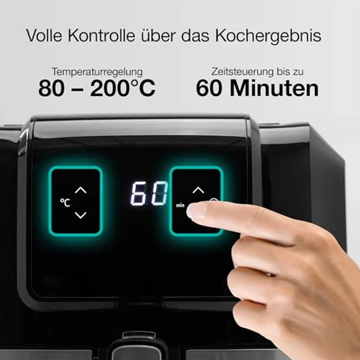 Gorenje AF1700DB Heißluftfritteuse, mit LED Anzeige, 1700 W, 5L, Timer, 8 Programme, Kunststoff, Metall, schwarz, edelstahl – Bild 6
