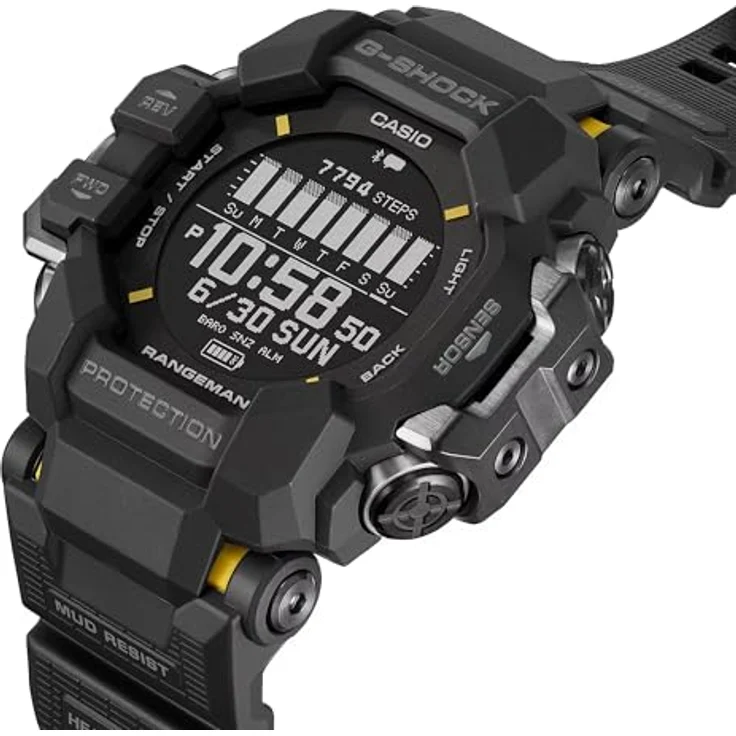 Casio GPR-H1000-1ER, digitale RANGEMAN Armbanduhr mit Bluetooth, Solarenergie, Herzfrequenzmesser und wasserdicht bis 20 bar, Schwarz – Bild 2