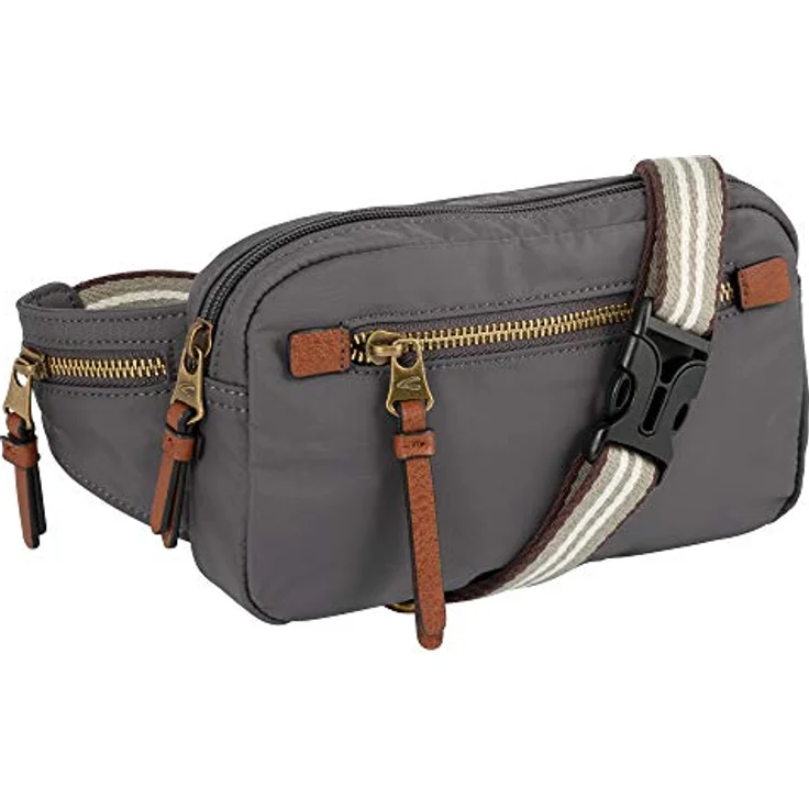 camel active Bari Gürteltasche, 18 cm grau, 100% Nylon, kompakte Umhängetasche – Bild 1