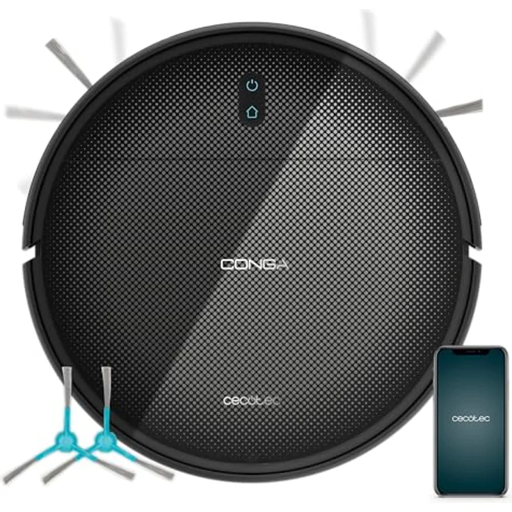 Cecotec Conga M10, Beutellos, Saugroboter mit Wischfunktion, 3000 Pa Saugkraft, Gyroskopnavigation, Schwarz – Bild 1