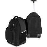 normani Daypack Rucksack mit Trolleyfunktion 30 Liter Yori, Trolley-Rucksack mit Rollen, 100 % Polyester, schwarz