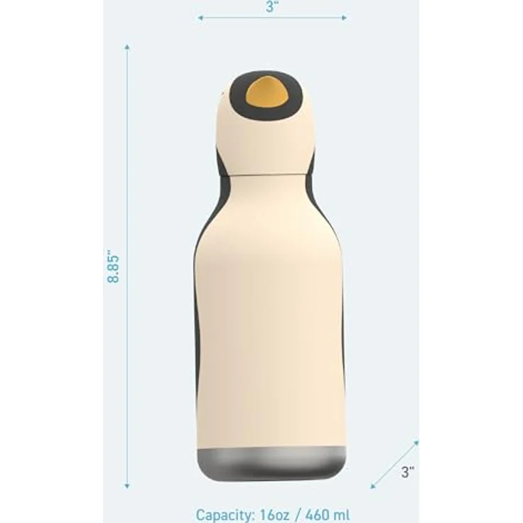 ASOBU Besties Trinkflasche, Kindertrinkflasche mit Strohhalm, 460ml, auslaufsicher und doppelwandig isoliert, BPA-frei, handlich und hygienisch – Bild 7