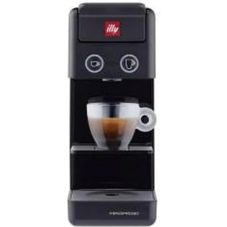 Illy Y3.3, Automatische Kapselmaschine mit 19-Bar-Drucksystem und integrierter Kaffeemühle, Schwarz