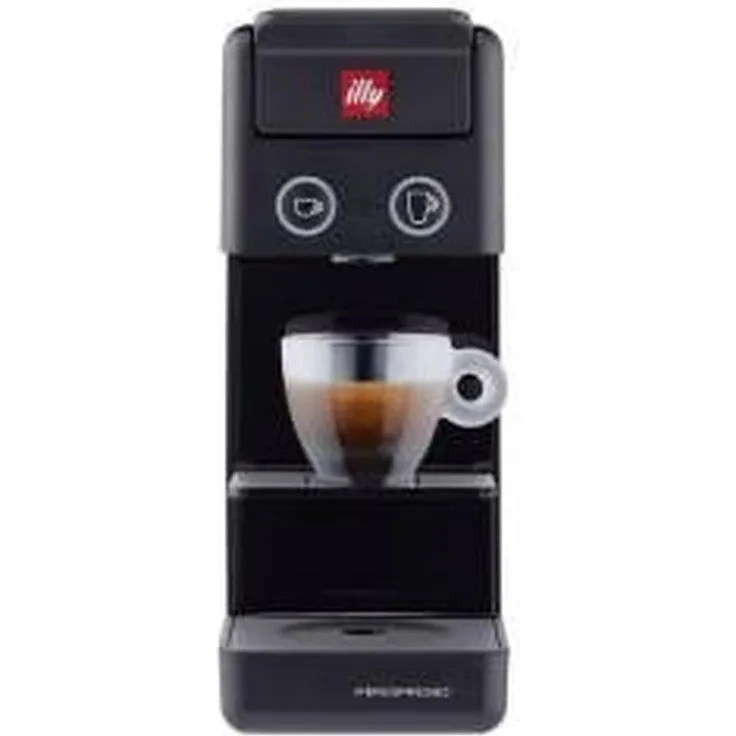 Illy Y3.3, Automatische Kapselmaschine mit 19-Bar-Drucksystem und integrierter Kaffeemühle, Schwarz