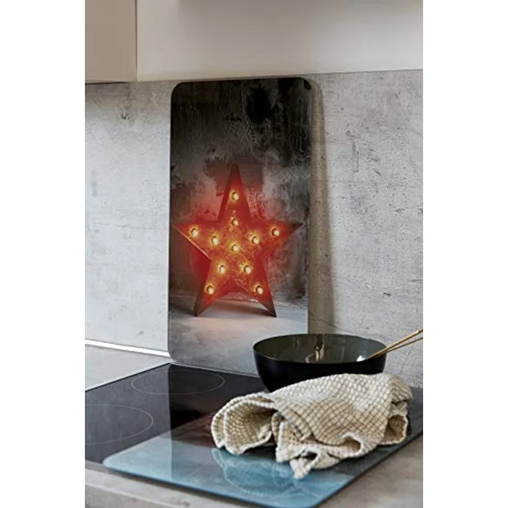 Wenko Herdabdeckplatte Universal Star, 2er Set Herdabdeckung für alle Herdarten, Gehärtetes Glas, 30 x 52 cm, mehrfarbig – Bild 6