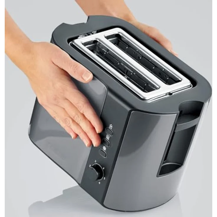 SEVERIN SEV IFA AT9573 Toaster grey, 800W Leistung, Scheibenzentrierung, Auftaufunktion – Bild 3