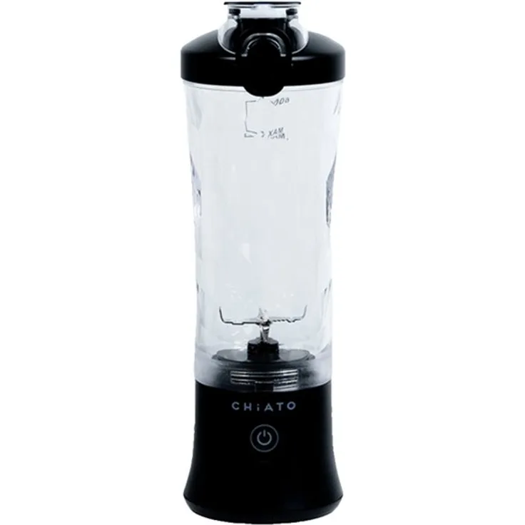 CHiATO BlendPLAY, Akku-Smoothie-Maker mit 600 ml Fassungsvermögen, tragbar, Schwarz