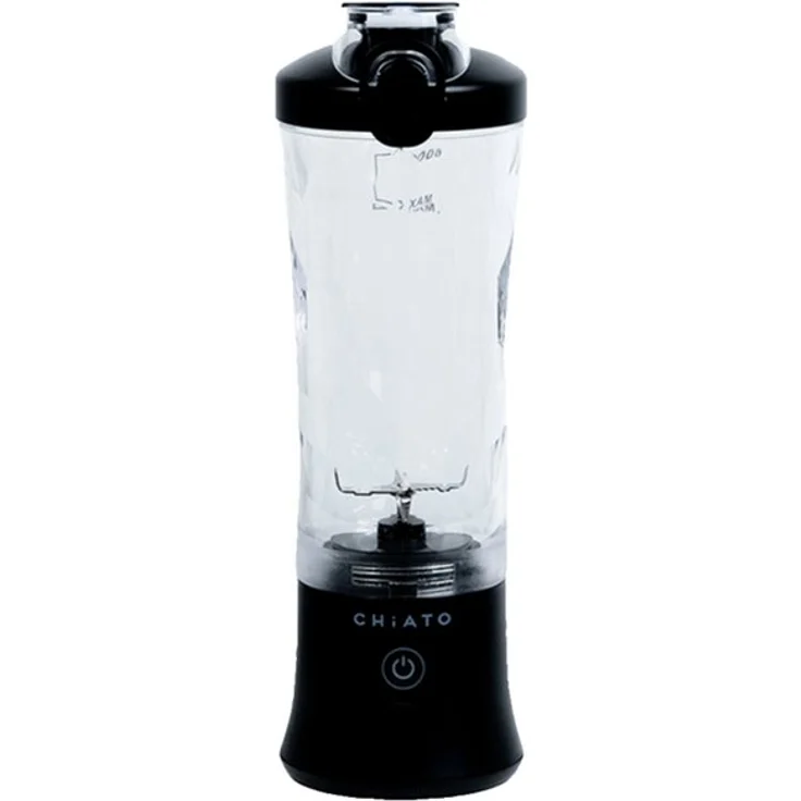 CHiATO BlendPLAY, Akku-Smoothie-Maker mit 600 ml Fassungsvermögen, tragbar, Schwarz
